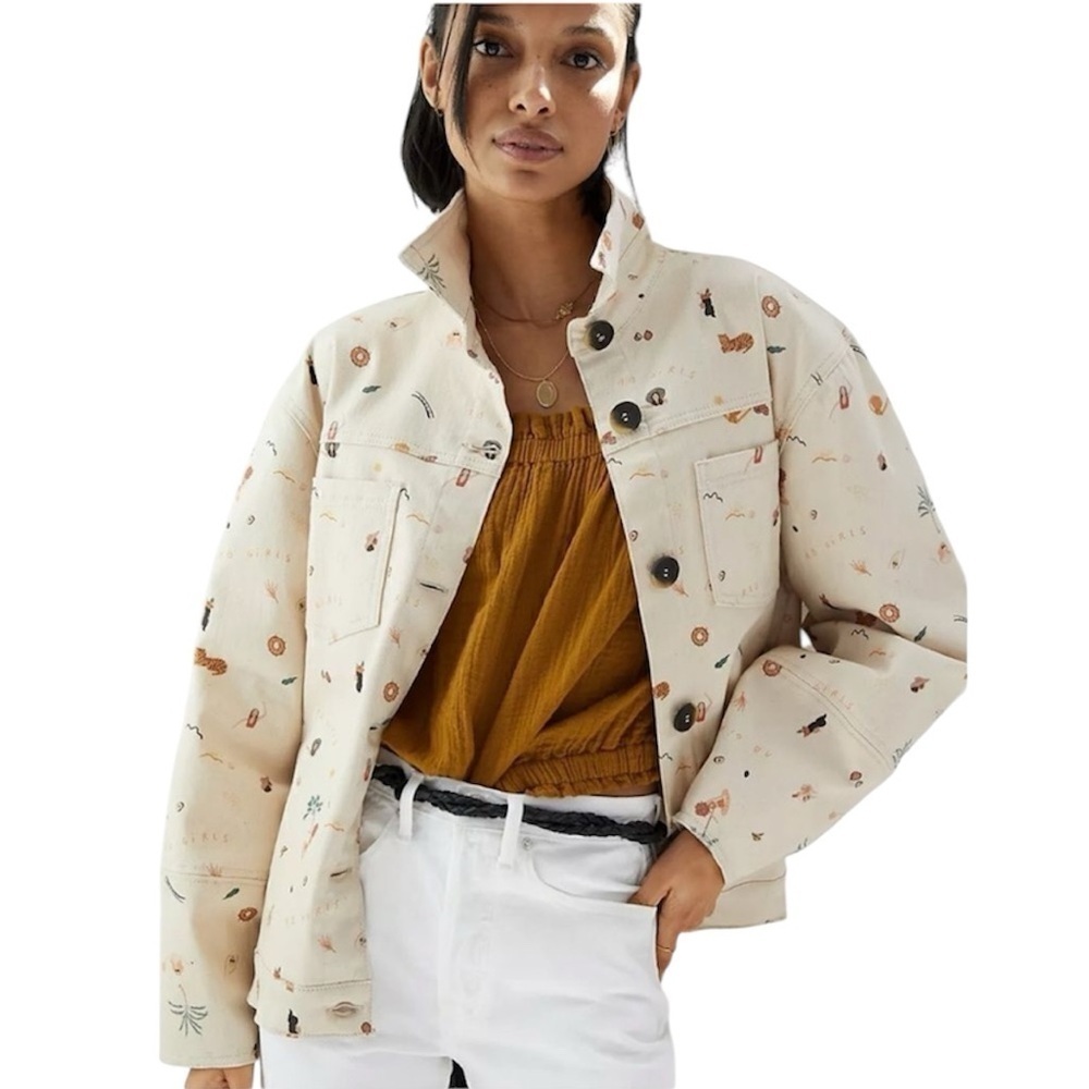 Alexandra Bueno Anthropologie | Adventurer Jacket People Print Size Small NWT